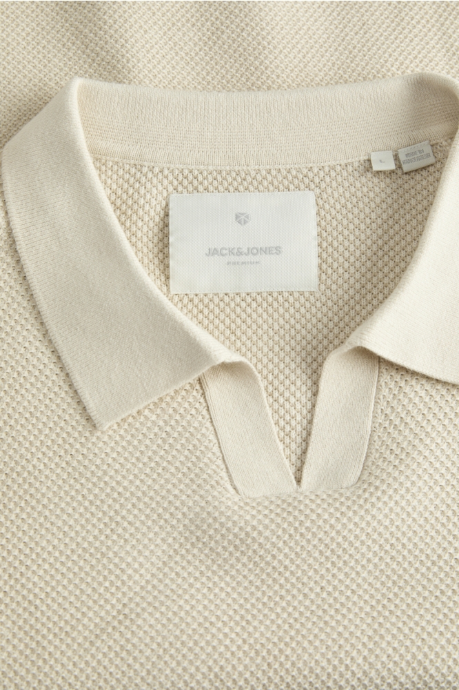 JPRBLAEASTON KNIT SPLIT NECK LS SN 12281736 SILVER LINING